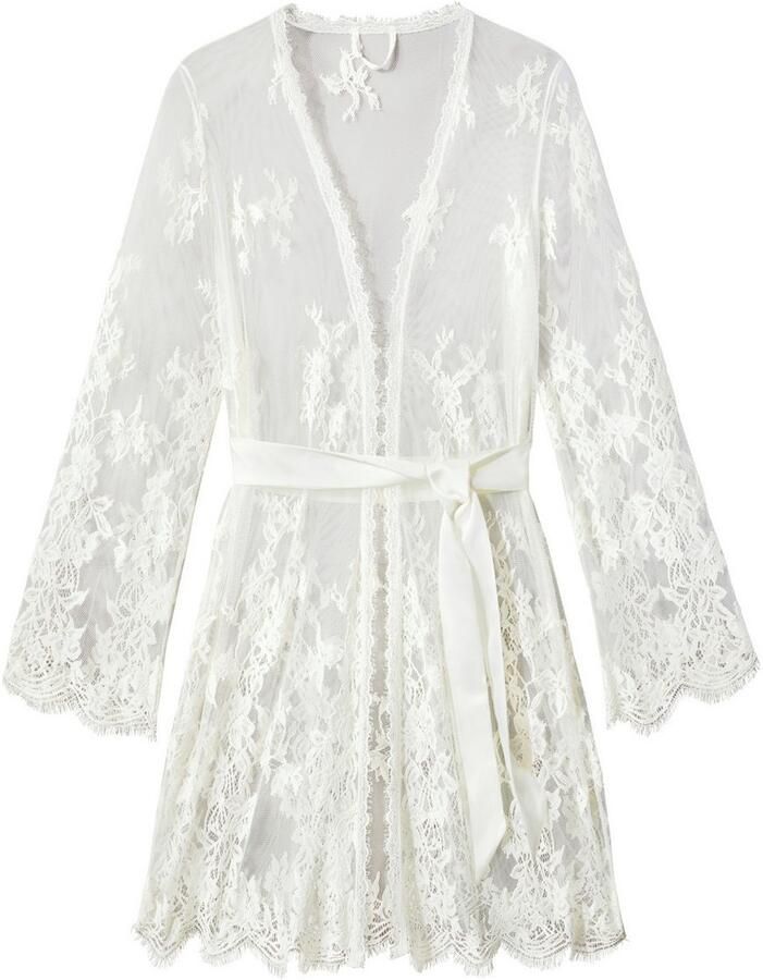 Lascana Kimono van prachtige eyelash-kant sexy lingerie verleiding ondergoed