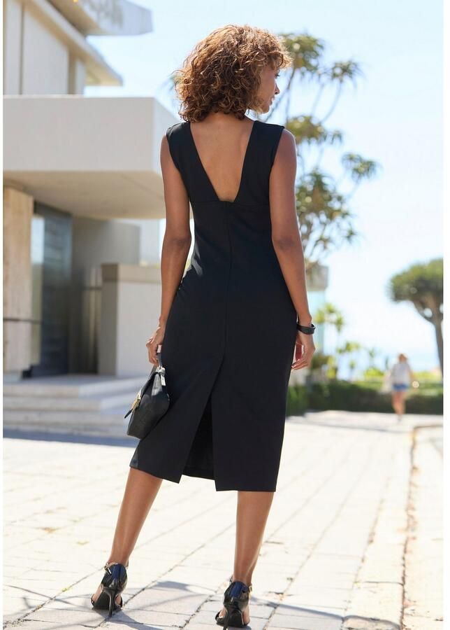 Lascana Kokerjurk met diepe ruguitsnijding figuuraccentuerend elegant