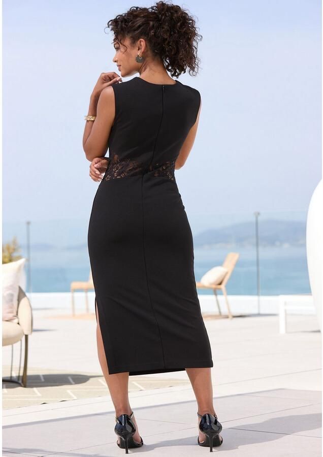 Lascana Kokerjurk met kantinzetten in de taille - Foto 2