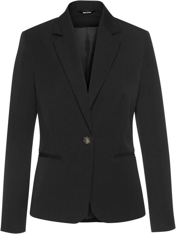 Lascana Korte blazer in klassieke vorm getailleerde damesblazer sportief elegant