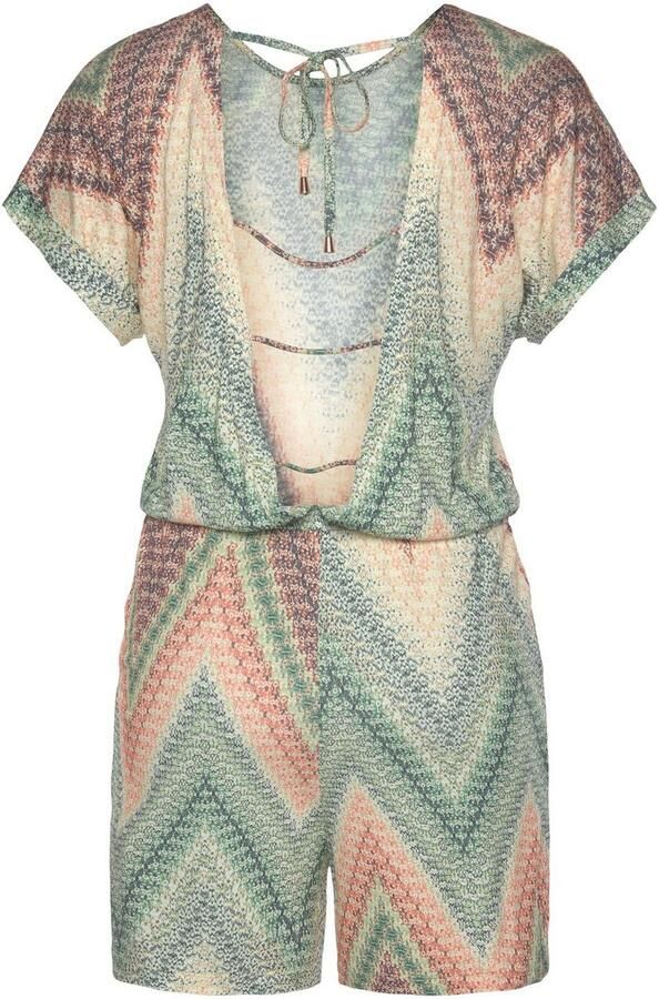 Lascana Korte jumpsuit met diepe ruguitsnijding en alloverprint zomerse jumpsuit - Foto 5