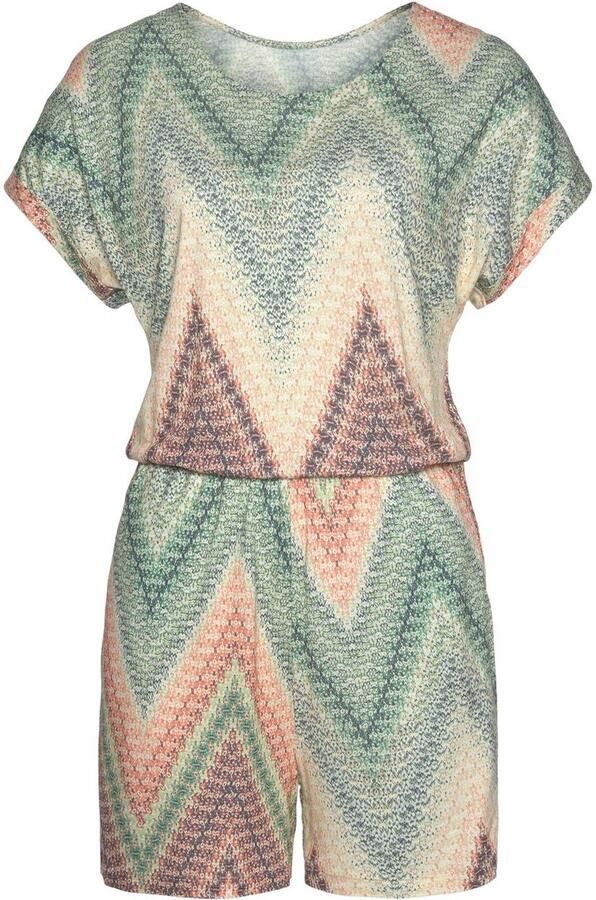 Lascana Korte jumpsuit met diepe ruguitsnijding en alloverprint zomerse jumpsuit - Foto 4