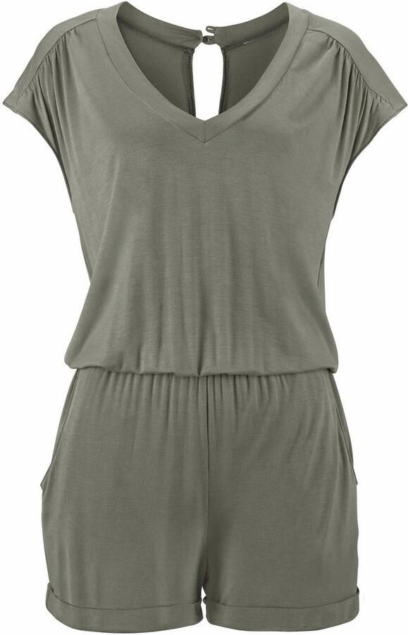 Lascana Korte jumpsuit met v-hals elastische jumpsuit met zakken - Foto 5