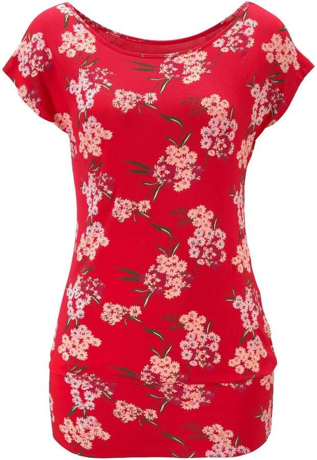 Lascana Lang shirt Met brede tailleband van zachte viscose-stretch