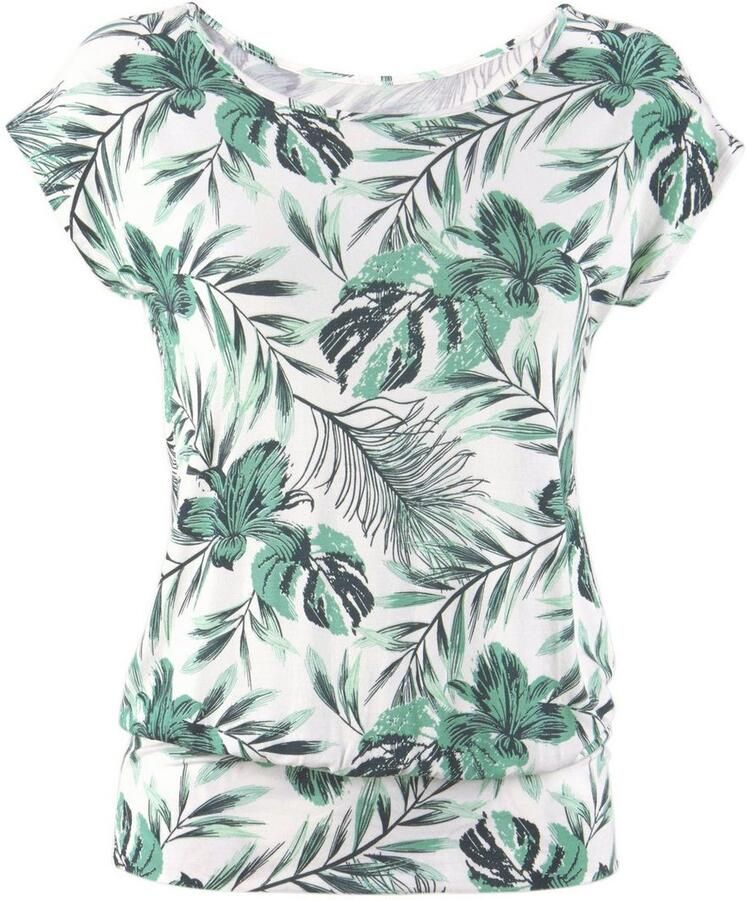 Lascana Lang shirt Met brede tailleband van zachte viscose-stretch