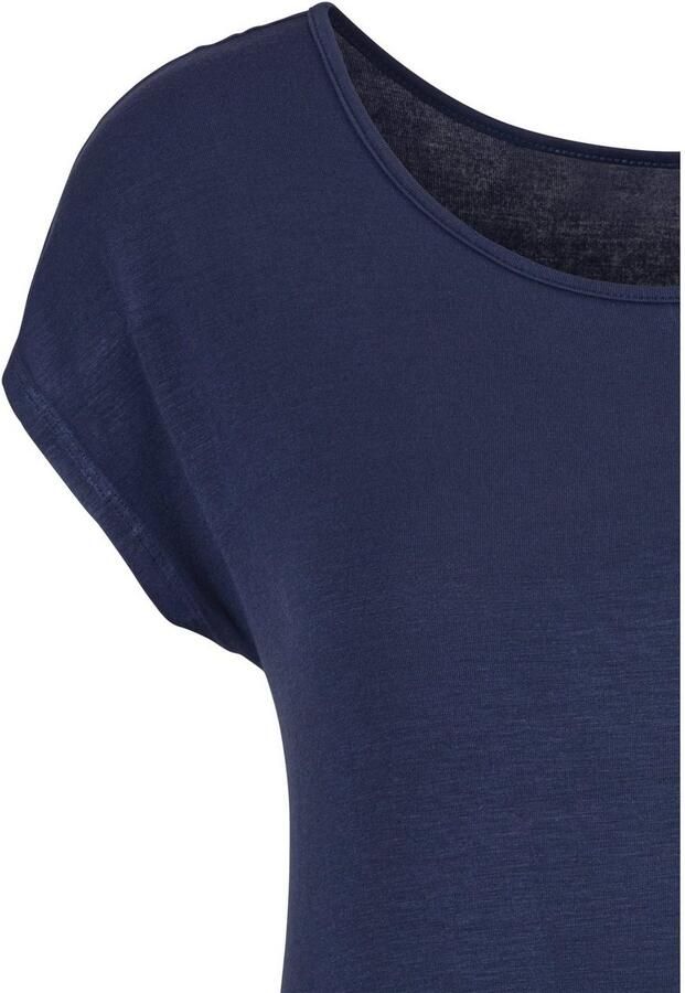 Lascana Lang shirt Met brede tailleband van zachte viscose-stretch