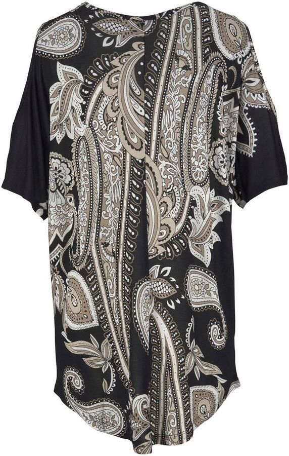 Lascana Lang shirt met cut-outs op de schouders all-over print blousejurk off-the-shoulder - Foto 6