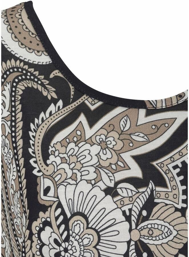 Lascana Lang shirt met cut-outs op de schouders all-over print blousejurk off-the-shoulder