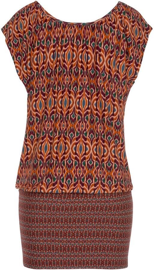 Lascana Lang shirt met etnische print shirt met korte mouwen blousejurk - Foto 5