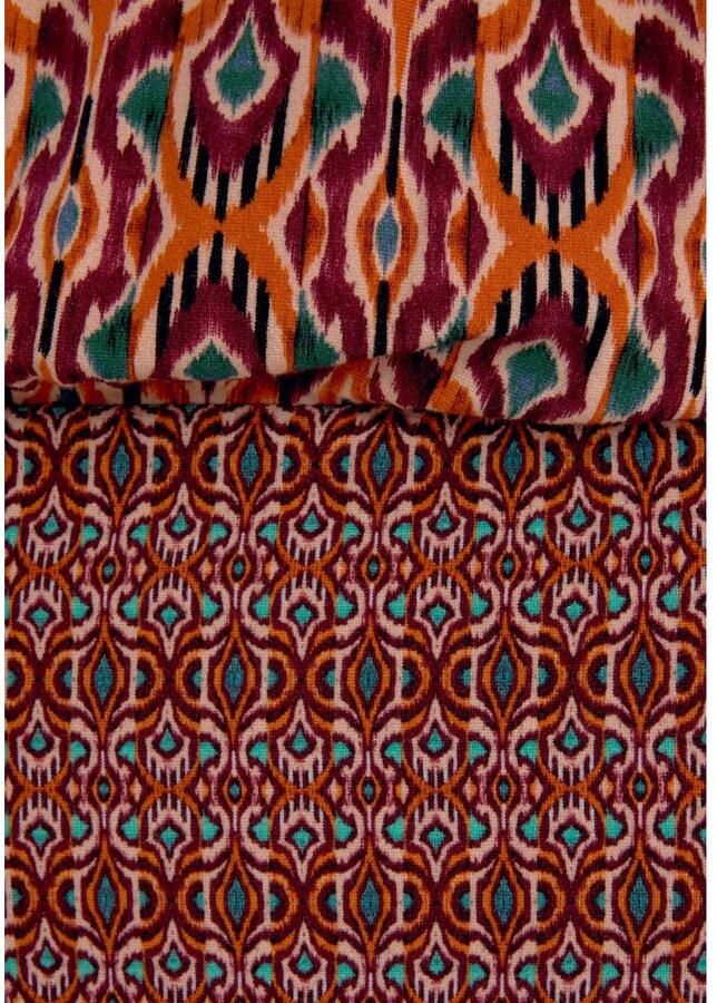 Lascana Lang shirt met etnische print shirt met korte mouwen blousejurk