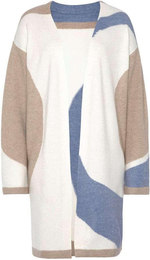 Lascana Lang vest met patroon zachte cardigan comfortabele pasvorm - Foto 11