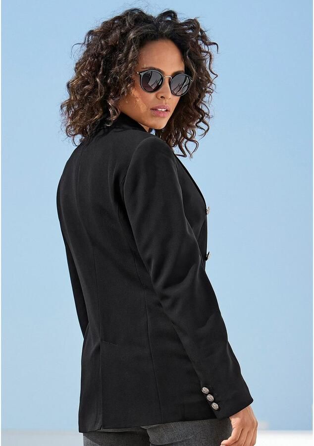 Lascana Lange blazer met goudkleurige knopen elegante damesblazer business-look - Foto 3