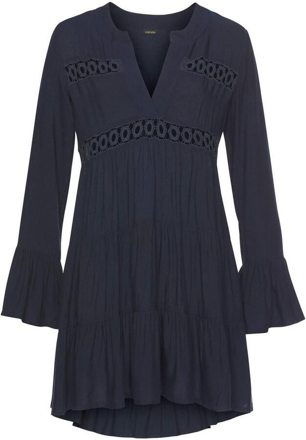 Lascana Lange blouse met kanten inzetstukken tuniek blousejurk strandkleding - Foto 3