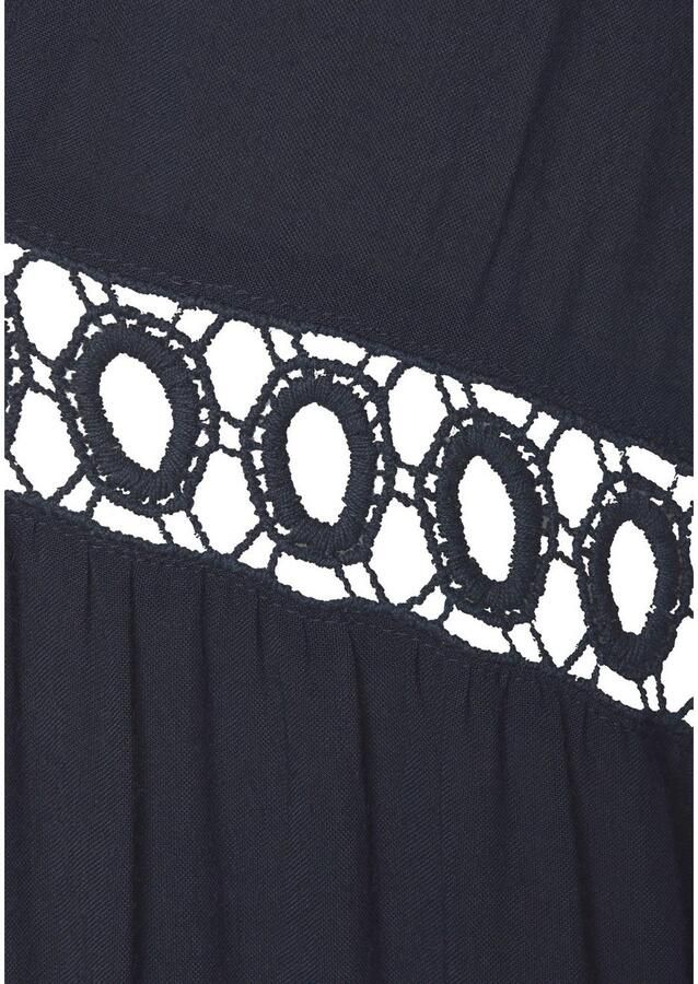 Lascana Lange blouse met kanten inzetstukken tuniek blousejurk strandkleding