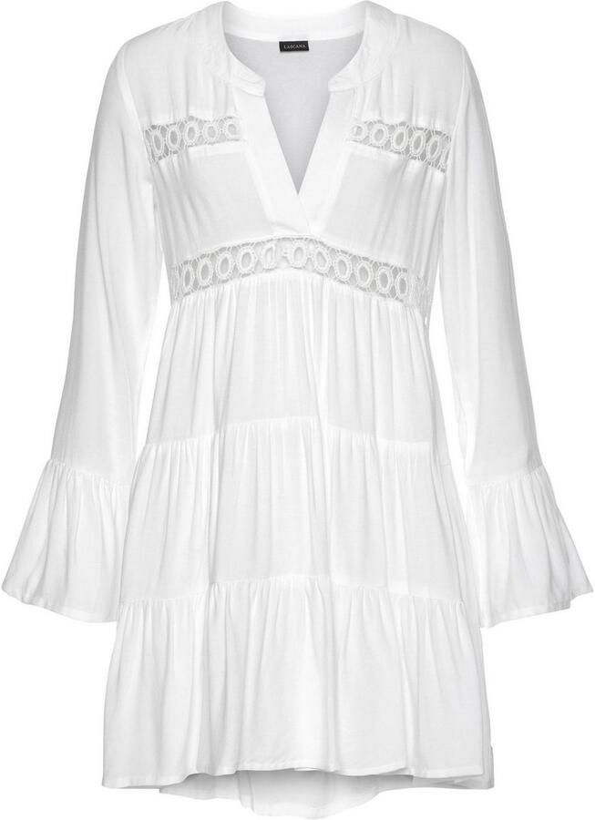 Lascana Lange blouse met kanten inzetstukken tuniek blousejurk strandkleding - Foto 2