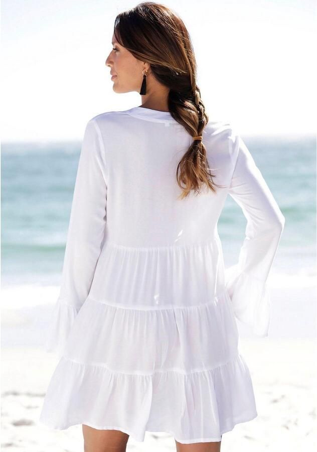 Lascana Lange blouse met kanten inzetstukken tuniek blousejurk strandkleding - Foto 7