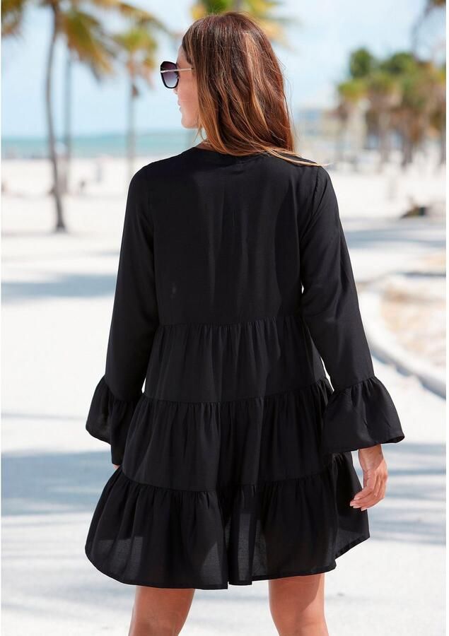 Lascana Lange blouse met kanten inzetstukken tuniek blousejurk strandkleding - Foto 2