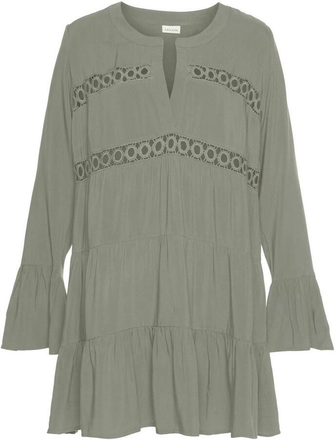 Lascana Lange blouse met kanten inzetstukken tuniek blousejurk strandkleding - Foto 5