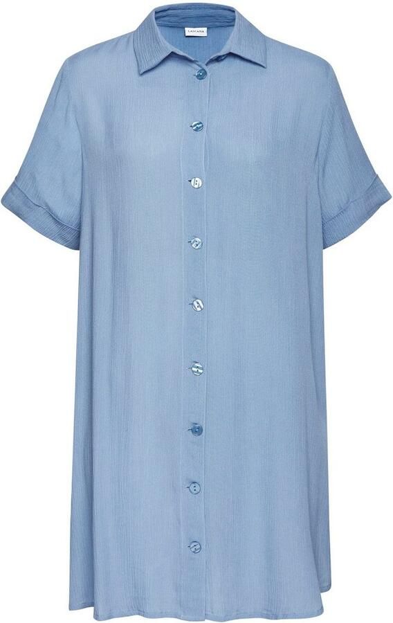 Lascana Lange blouse met knoopsluiting blouse met korte mouwen blousejurk zomers - Foto 5