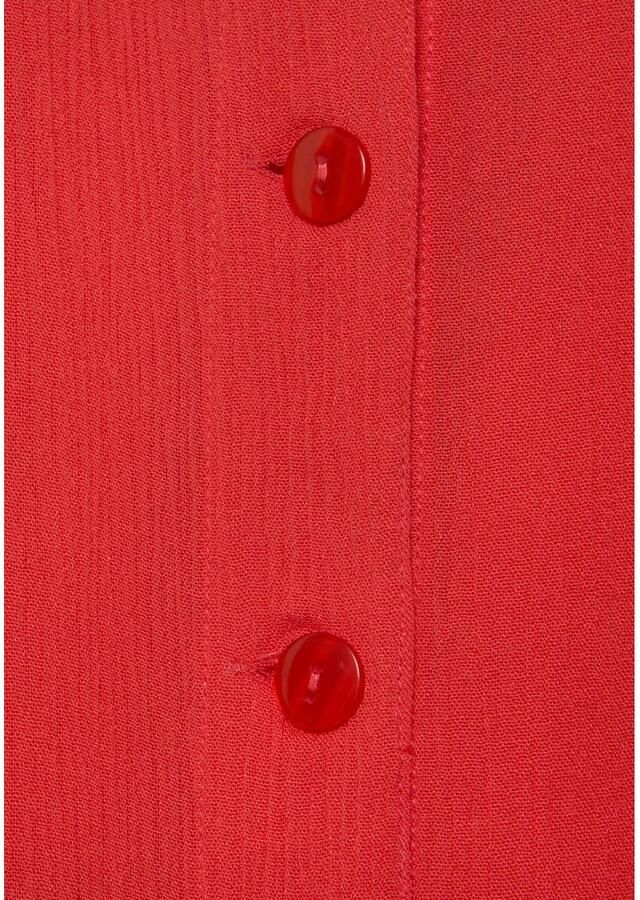 Lascana Lange blouse met knoopsluiting blouse met korte mouwen blousejurk zomers