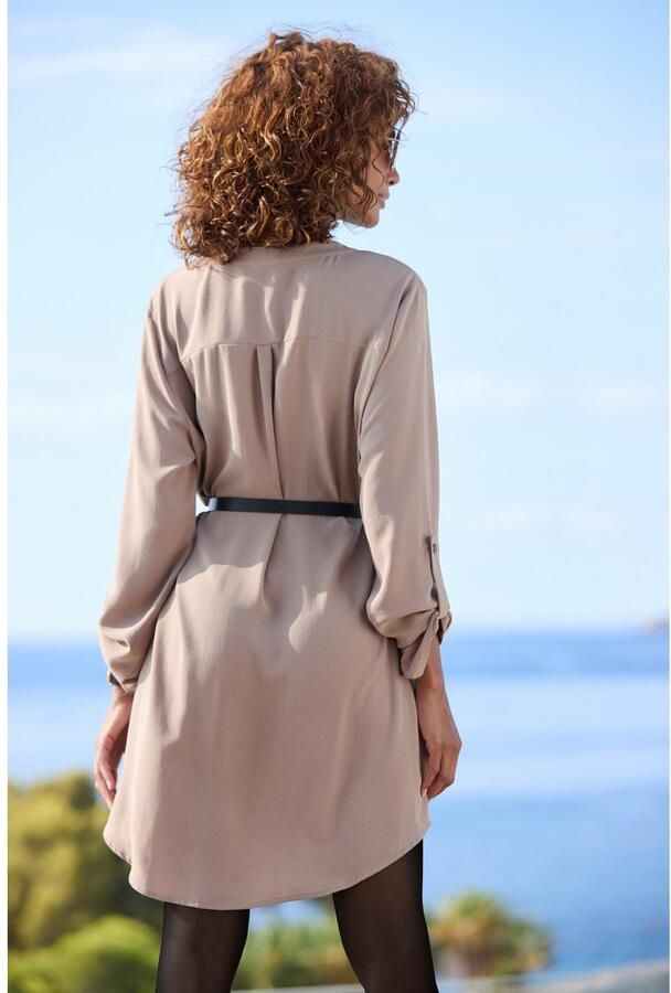 Lascana Lange blouse van glad materiaal loszittende blousejurk (Met riem in leer-look) - Foto 5