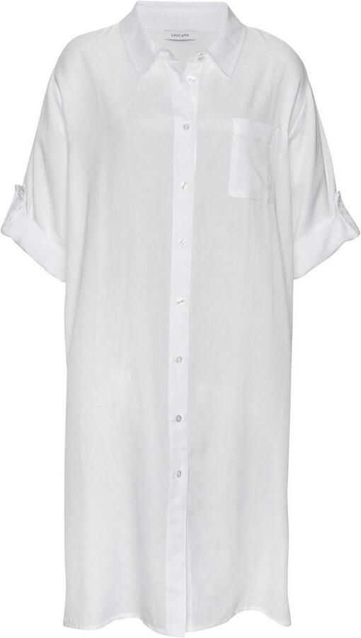 Lascana Lange blouse van lichte stof met linnenpercentage luchtige blousejurk - Foto 7