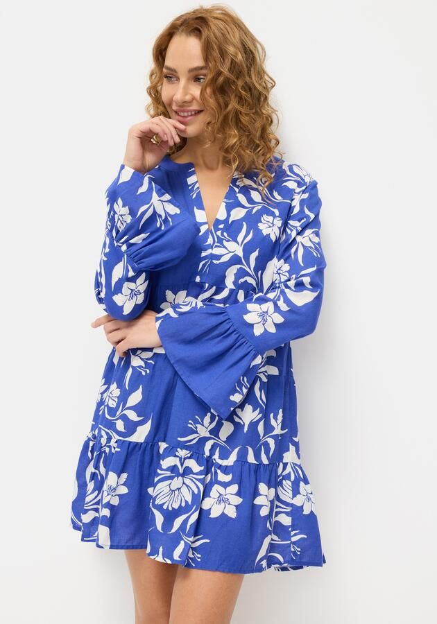 Lascana Lange blouse van zachte geweven stof met linnen aandeel zomerse tuniek - Foto 3