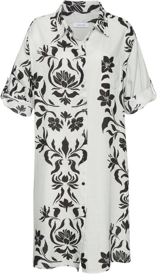 Lascana Lange blouse van zachte stof met linnenpercentage zomerse blousejurk - Foto 6