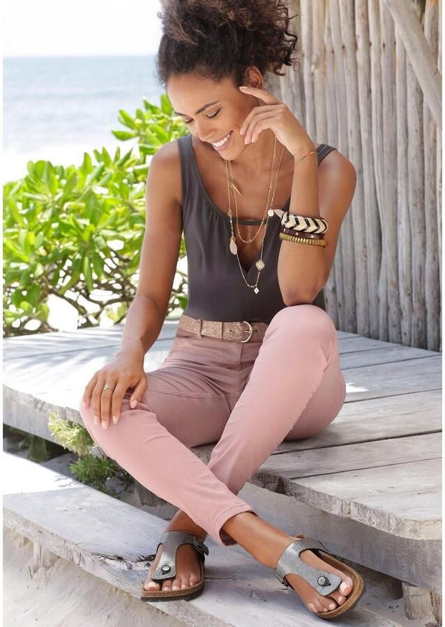 Lascana Lange ketting Laag halsketting 2 rijen met kunstveren meerlagige halsketting halsjuweel