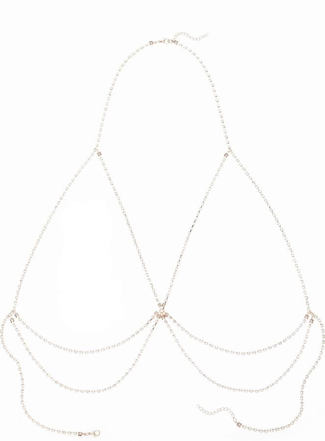 Lascana Lange ketting met strass lichaamsketting kettingriem bikiniketting halsketting - Foto 3