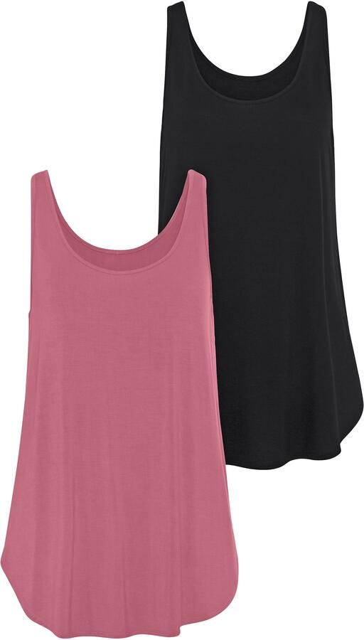 Lascana Lange top Met afgeronde zoom van zachte viscose-stretch (2-delig Set van 2) - Foto 6