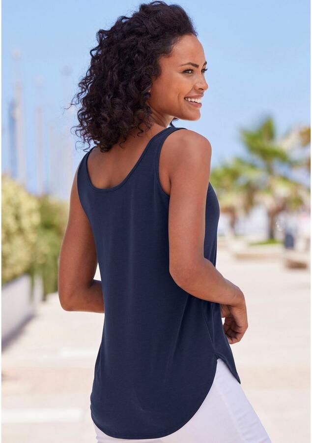 Lascana Lange top Met afgeronde zoom van zachte viscose-stretch (2-delig Set van 2) - Foto 4