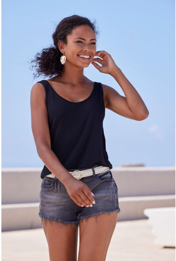 Lascana Lange top Met afgeronde zoom van zachte viscose-stretch (2-delig Set van 2) - Foto 4