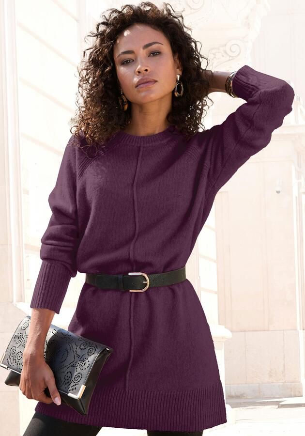 Lascana Lange trui in casual vorm van superzachte kwaliteit knuffeltrui trui-jurk - Foto 4