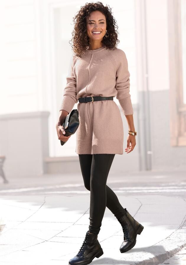 Lascana Lange trui in casual vorm van superzachte kwaliteit knuffeltrui trui-jurk - Foto 4