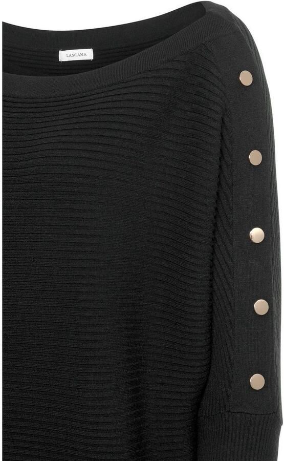 Lascana Lange trui met decoratieve accessoires op de mouw elegante gebreide trui - Foto 5