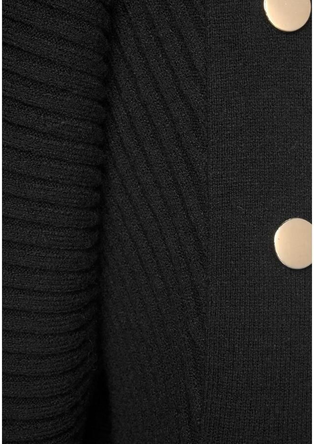 Lascana Lange trui met decoratieve accessoires op de mouw elegante gebreide trui