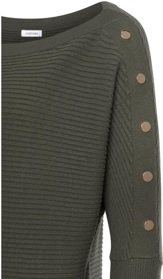 Lascana Lange trui met decoratieve accessoires op de mouw elegante gebreide trui - Foto 5