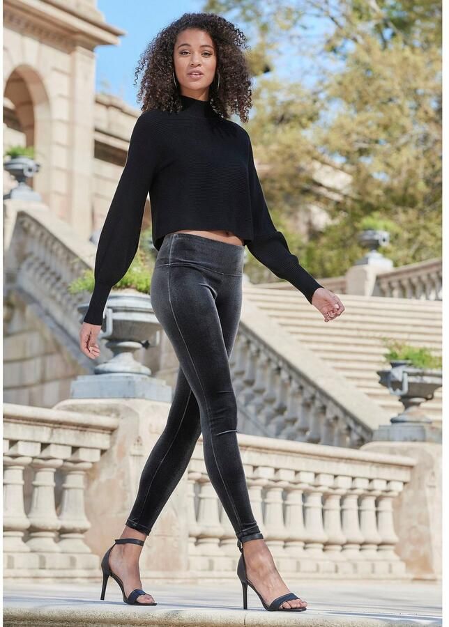 Lascana Legging in zachte elastische velourslook