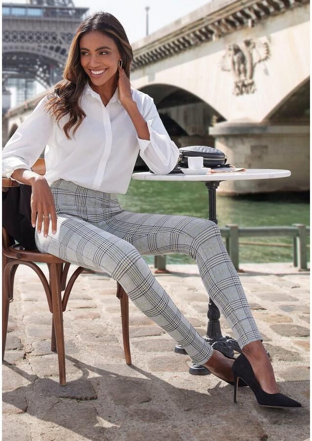 Lascana Legging met ajour ruitpatroon - Foto 6