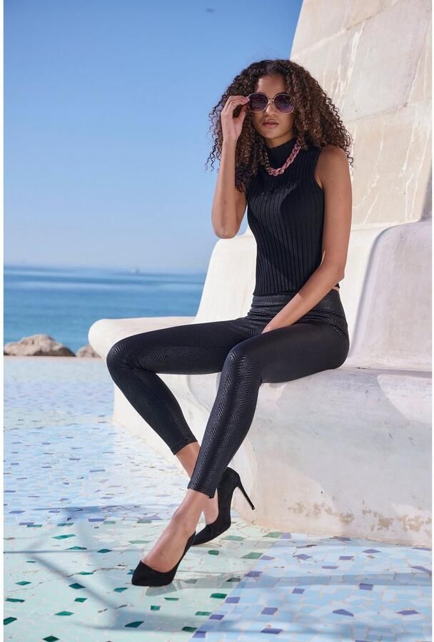 Lascana Legging met glanzende alloverprint - Foto 5