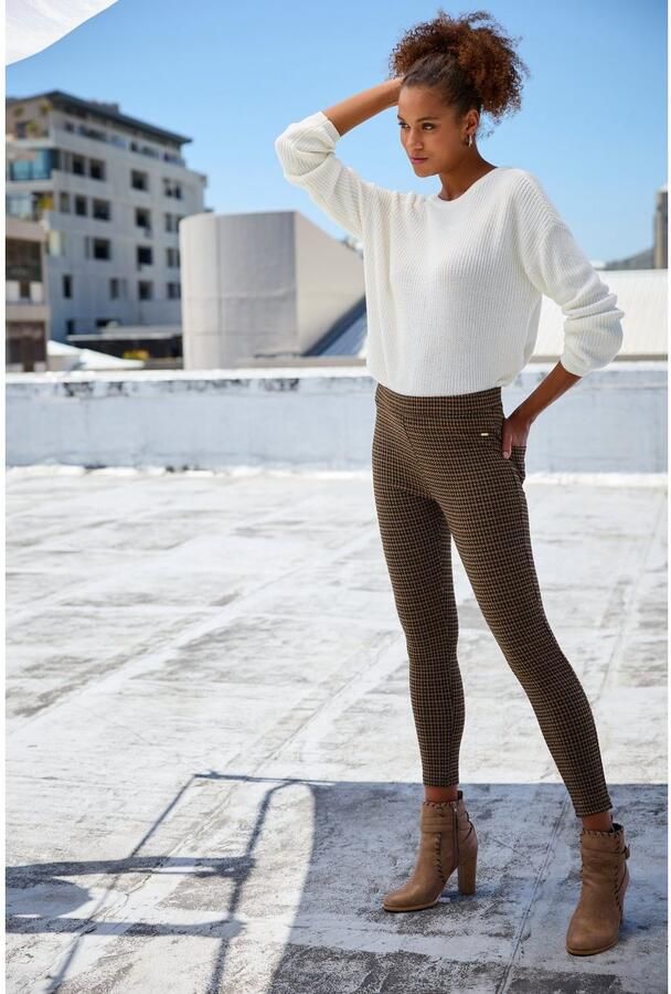Lascana Legging met glinsterend houndstooth patroon - Foto 9