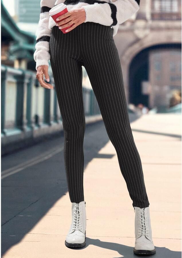 Lascana Legging met krijtstrepen - Foto 4