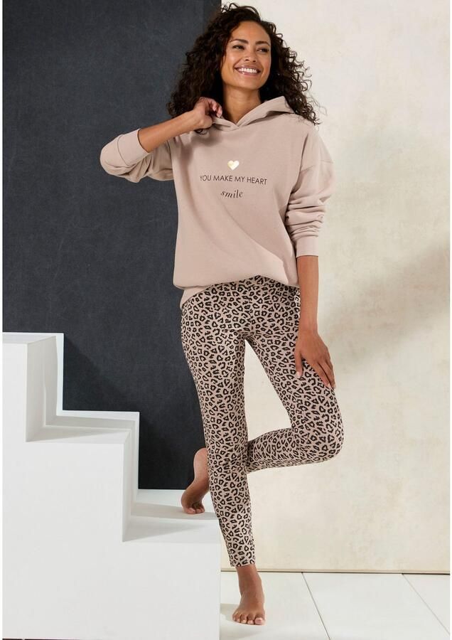 Lascana Legging Sweatleggings met brede band in leeuwprint loungewear - Foto 3