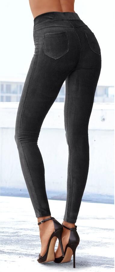 Lascana Legging uit zacht materiaal in cordlook loungewear - Foto 6