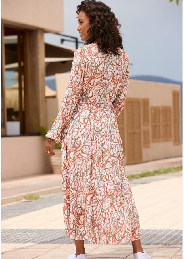 Lascana Maxi-jurk met all-over print en volants lange mouwen jurk met print casual-chic - Foto 4