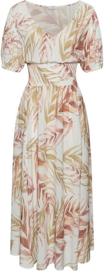 Lascana Maxi-jurk met alloverprint en gerimpelde taille luchtige zomerjurk - Foto 6