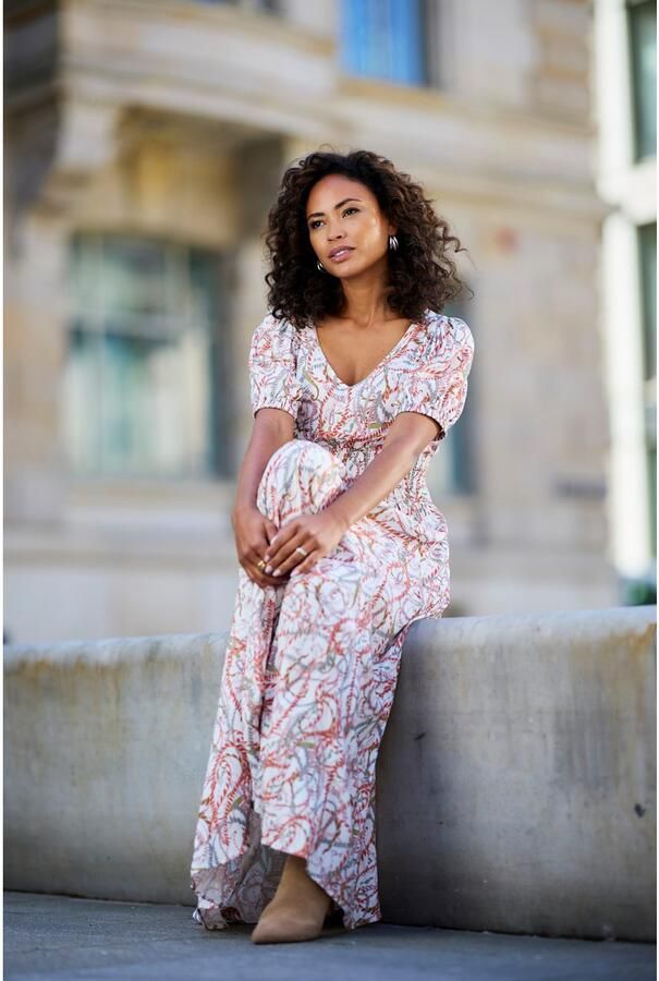 Lascana Maxi-jurk met alloverprint en v-hals zomerjurk strandjurk - Foto 5