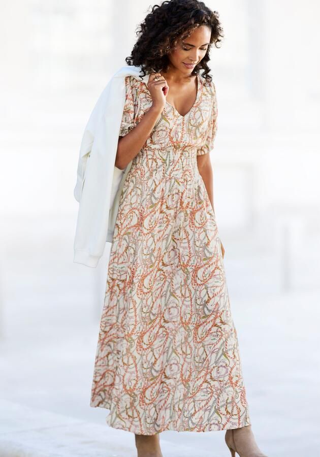 Lascana Maxi-jurk met alloverprint en v-hals zomerjurk strandjurk - Foto 4