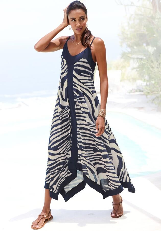 Lascana Maxi-jurk met asymmetrische zoom zomerjurk dierenprint modieus - Foto 2